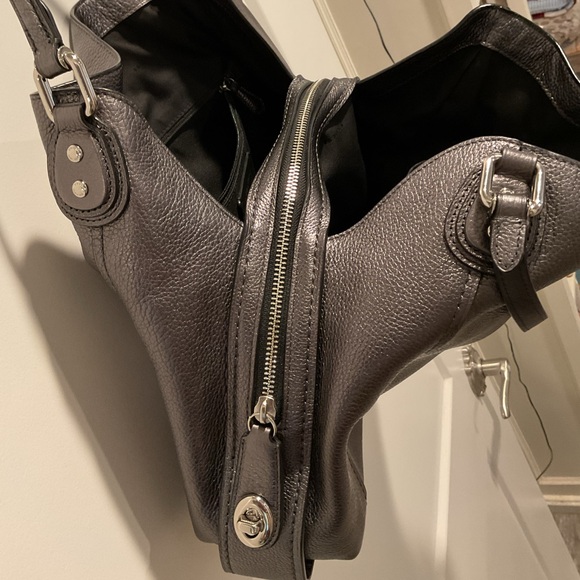 Coach Pewter Leather Women's Bag - Picture 7 of 16